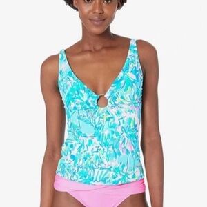 Lilly Pulitzer Cabana Cocktail Blue Tankini Top size 4